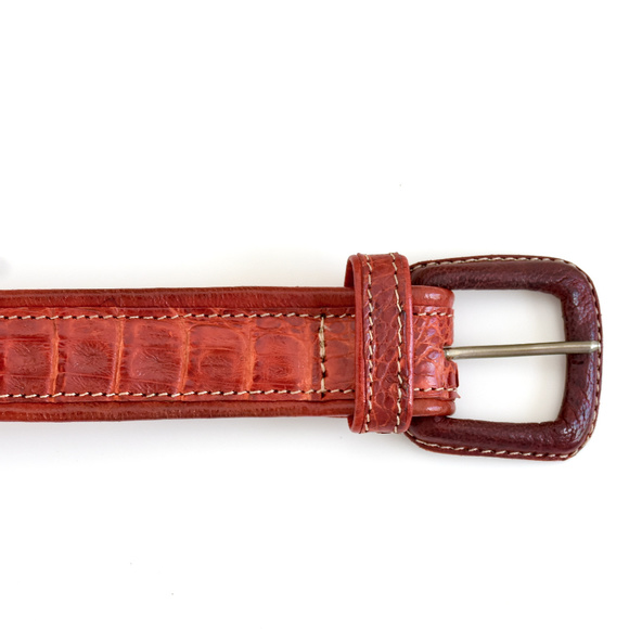 Crocodile Red Classic Belt